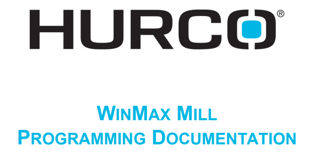 WinMax Mill Programming Manual 