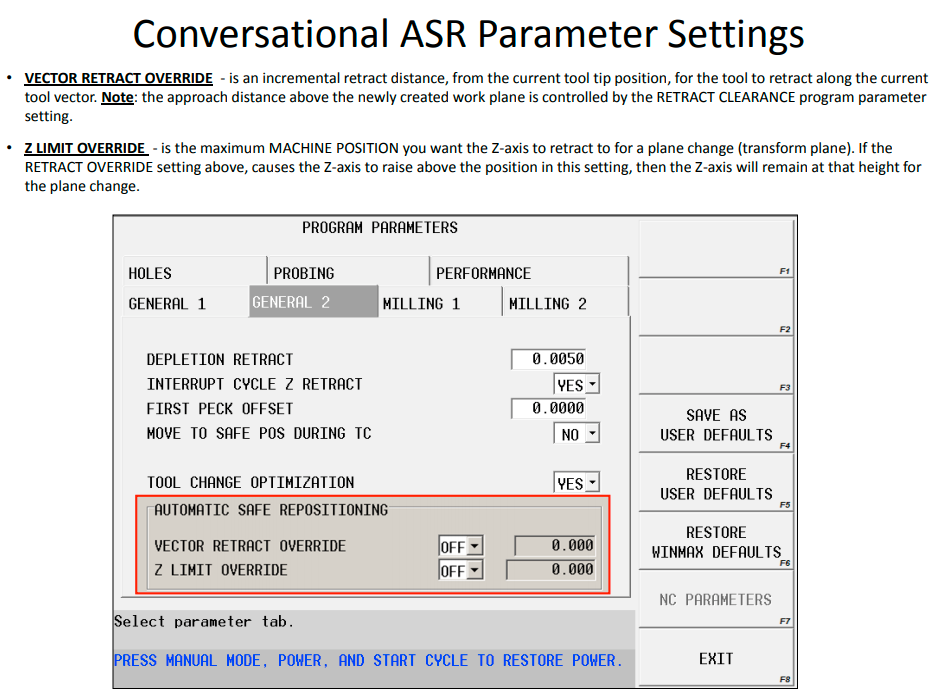 Conversational ASR parameter settings