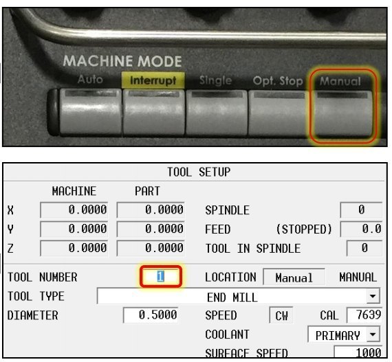 Manual Tool Change on WinMax CNC Control